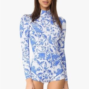 Cynthia Rowley Blue and White China Print Wetsuit